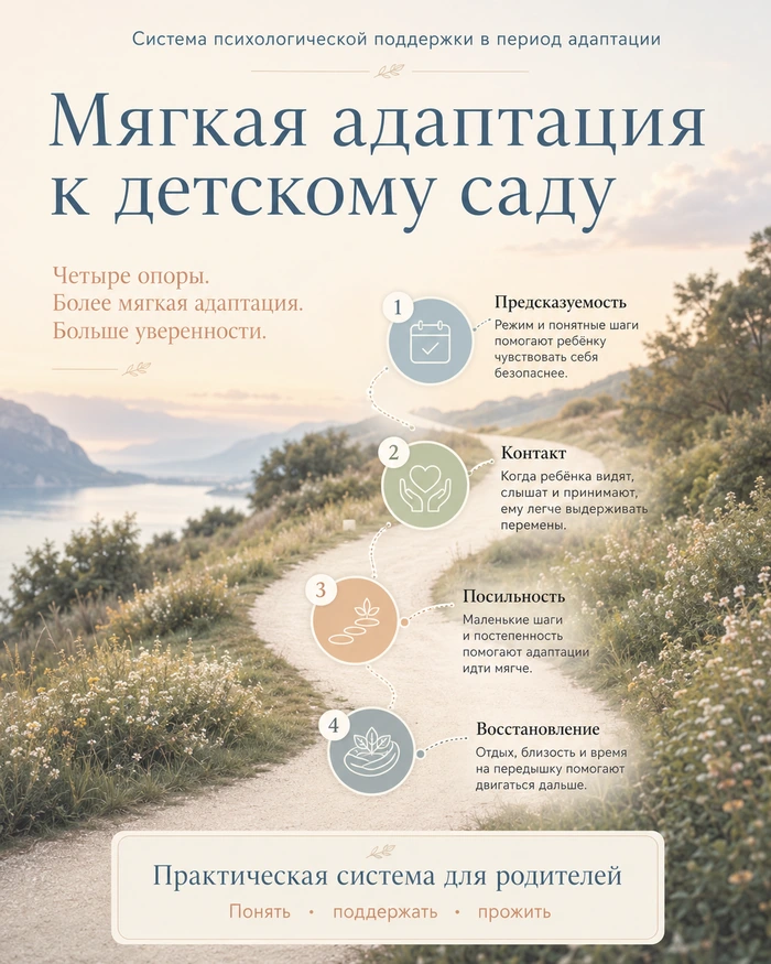 Мягкая адаптация к детскому саду — четыре опоры для ребенка: предсказуемость, контакт, посильность и восстановление