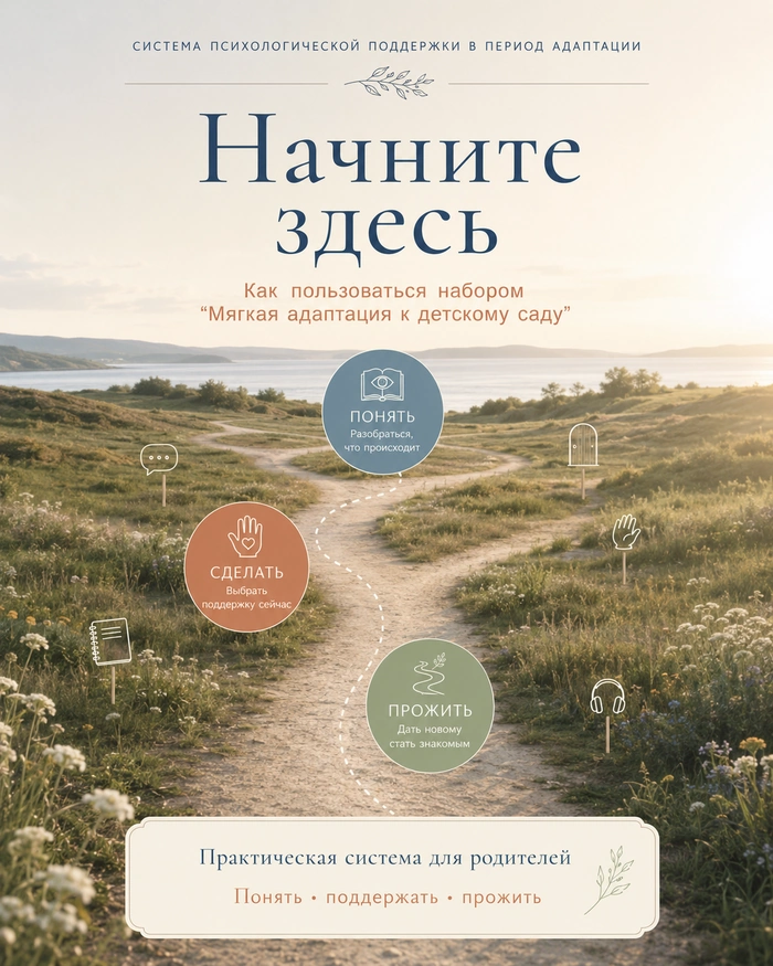 Мягкая адаптация ребенка к детскому саду — методический набор для родителей с пошаговой системой психологической поддержки